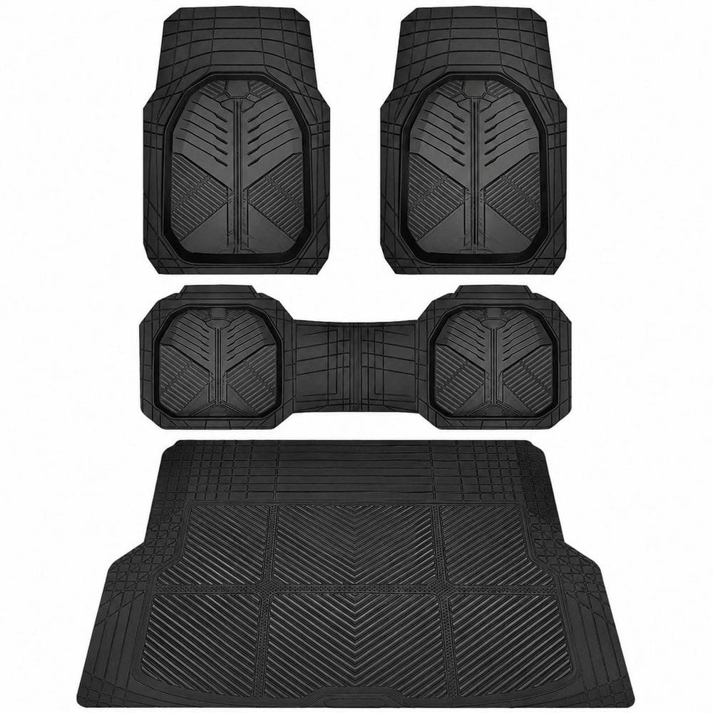Heavy Duty All Weather Deep Dish Rubber Car Floor Mat Cargo Mat Universal Trim-to-Fit Waterproof Anti-Slip Set price history on PriceWatchPro