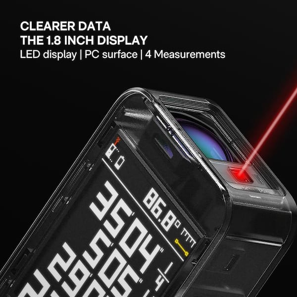 HOTO Pocket-Size Laser Measure Pro 165 ft. Digital Laser Distance