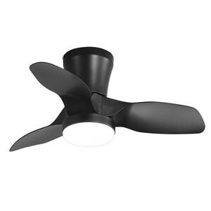 Spacesaver II 32 in. Integrated LED Indoor Black Ceiling Fans with Light and Remote Control Included