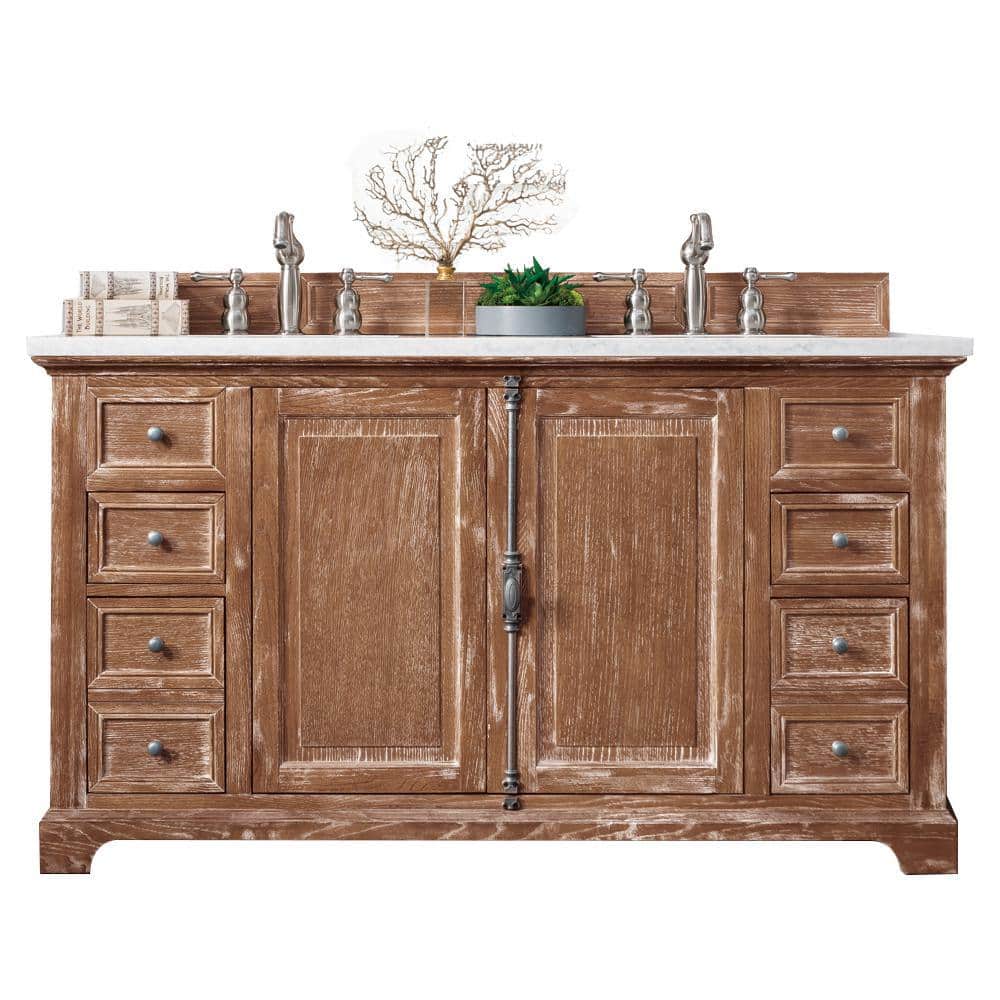 Providence 60 in. W x 23.5 in.D x 34.3 in.H Double Vanity in Driftwood with