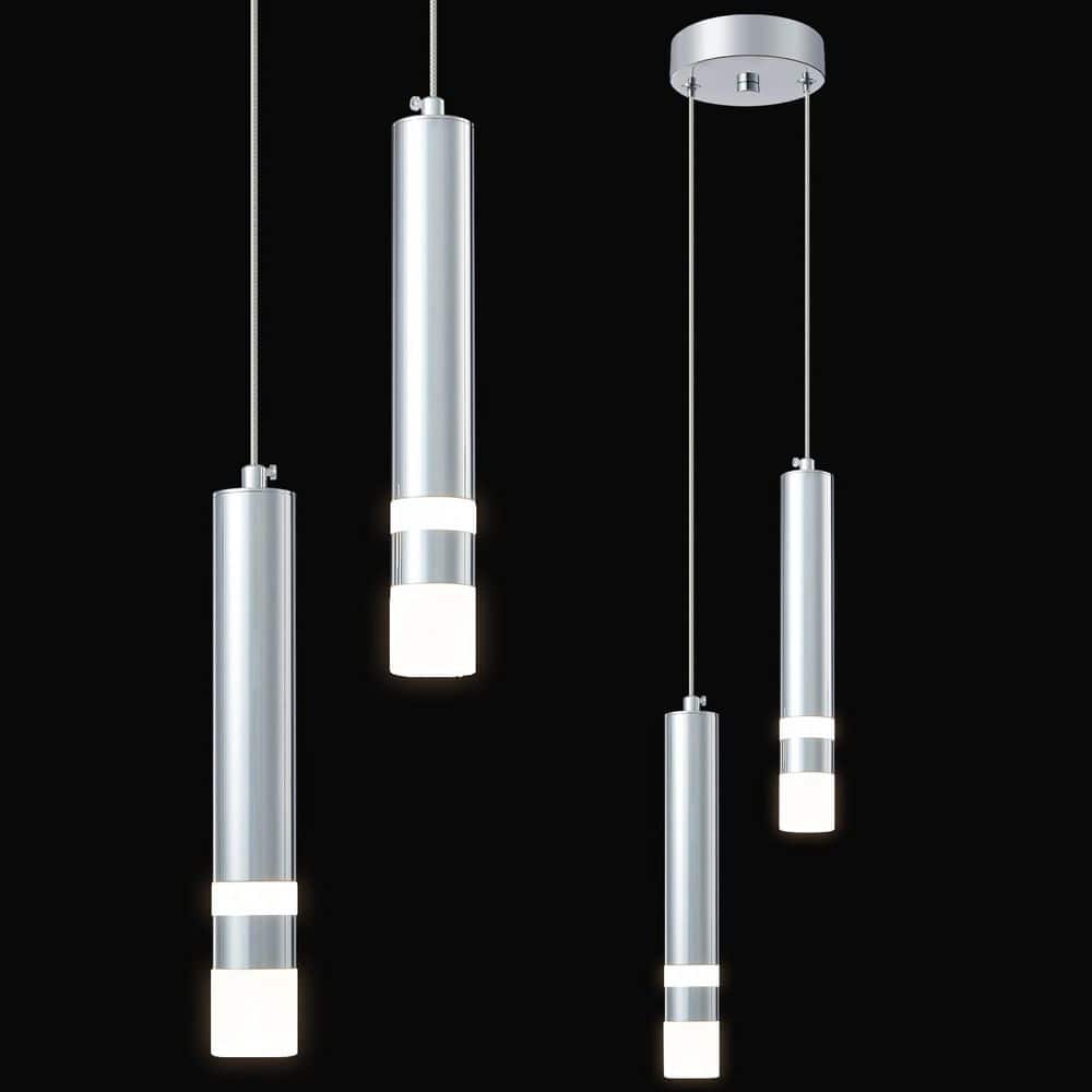Home Lighting 1.57 in. 2-Light Chrome Modern Dimmable Integrated LED Pendant Light For Kitchen Island（JP-082-2Y） price history on PriceWatchPro
