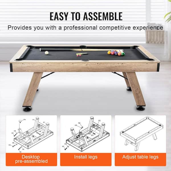 SKYSHALO Billiards Table, 7 ft. Pool Table, Adjust Legs Stable