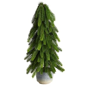1.75 ft. Unlit Pine Artificial Christmas Tree in Decorative Planter