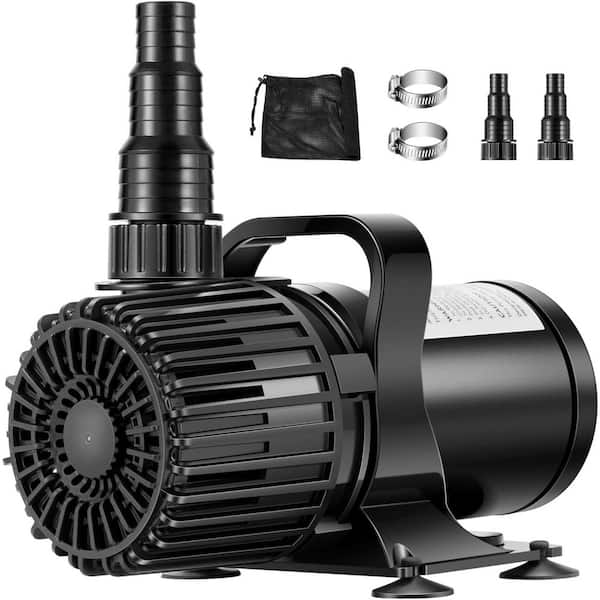 100W 1600GPH Submersible Water Pump with 180° Seamless Adjustable Nozzle and Barrier Bag