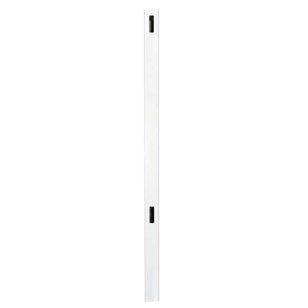 Veranda Pro Series 5 in. x 5 in. x 8 ft. White Vinyl Woodbridge Routed End Fence Post