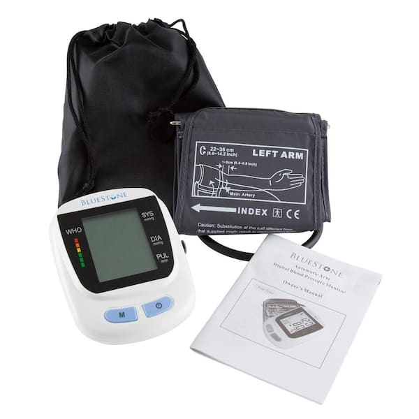 (Large Cuff) Easy@Home Digital Upper Arm Blood Pressure Monitor (BP Monitor) with 3-Color Hypertension Backlit Display and Pulse M