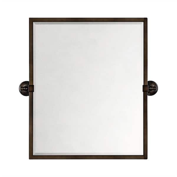 Blakley 20 in. W x 24 in. H Small Rectangular Metal Framed Pivot Wall Mounted Bathroom Mirror in Oil Rubbed Bronze