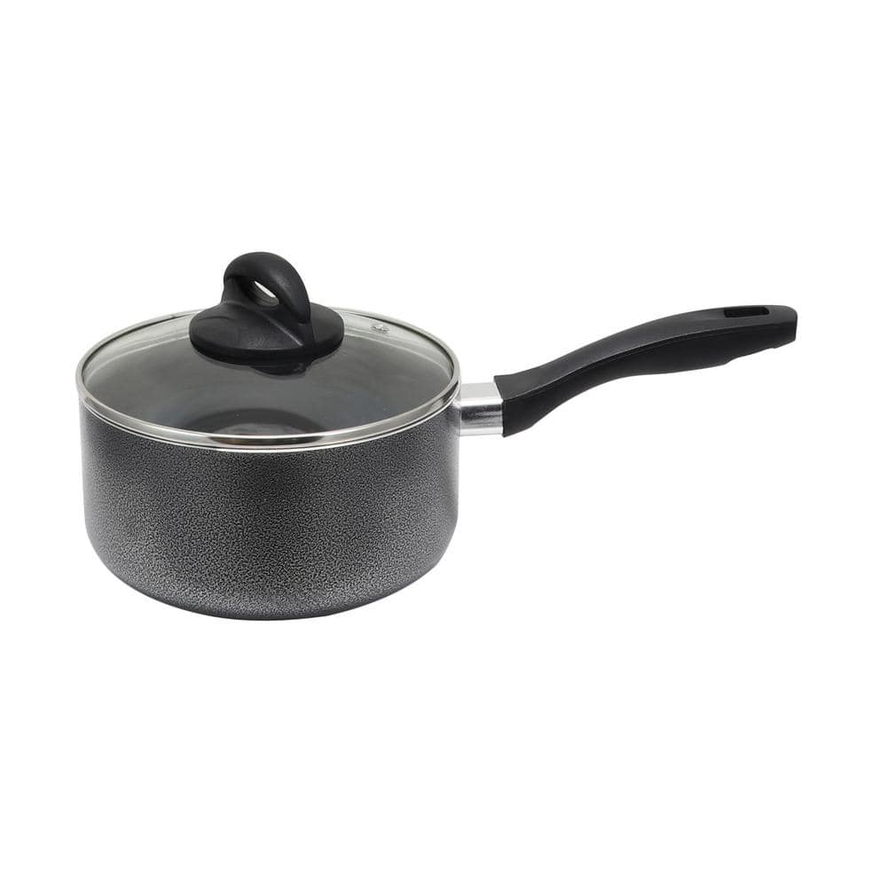 Oster Ashford 6 qt. Round Aluminum Nonstick Dutch Oven in Black with Glass  Lid 985105841M - The Home Depot