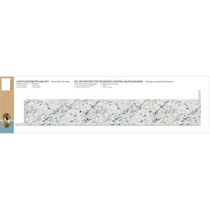 Laminate Endsplash Kit for Countertop with Integrated Backsplash in White Ice Granite Etchings