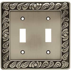 Pewter 2-Gang Toggle Wall Plate (1-Pack)