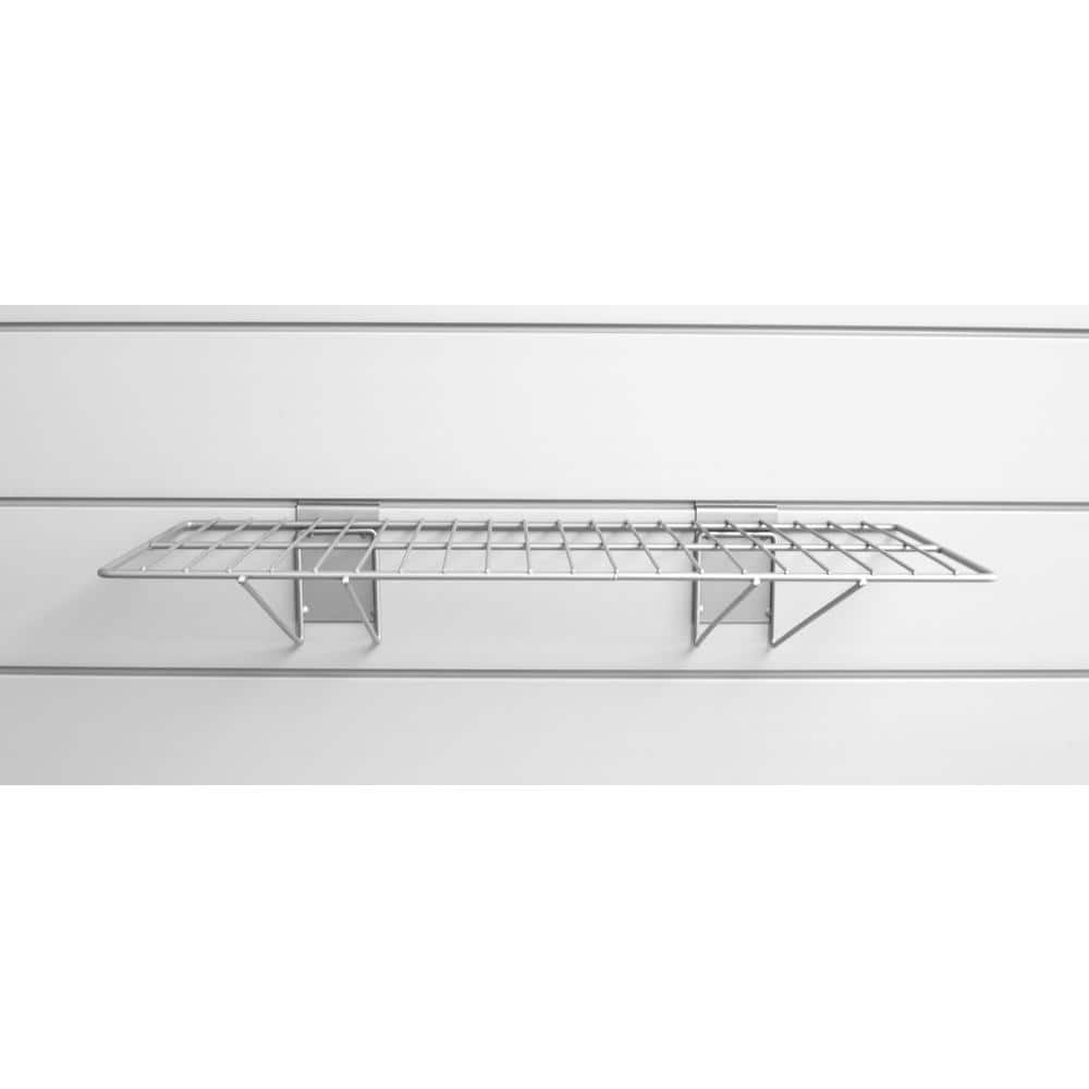 24-Inch Gray Steel Wire Wall Mount Shelves for Garage Storage, 2-Pack