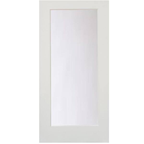 30 in. x 80 in. 1Lite Satin Etch Primed Solid Core MDF Interior Door