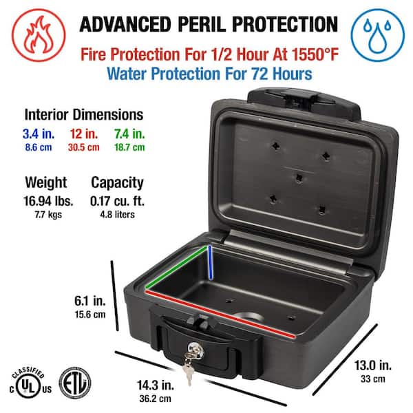 SentrySafe 0.17 cu. ft. Fireproof and Waterproof Safe Box H0100