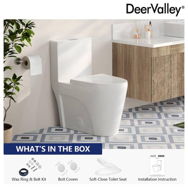 DEERVALLEY Ace 1-Piece 1/1.28 GPF Dual Flush Elongated ADA Toilet