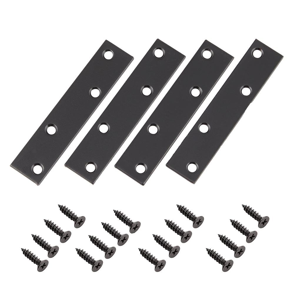 Everbilt 4 in. Black Mending Plate (4Pack) 21090 The Home Depot