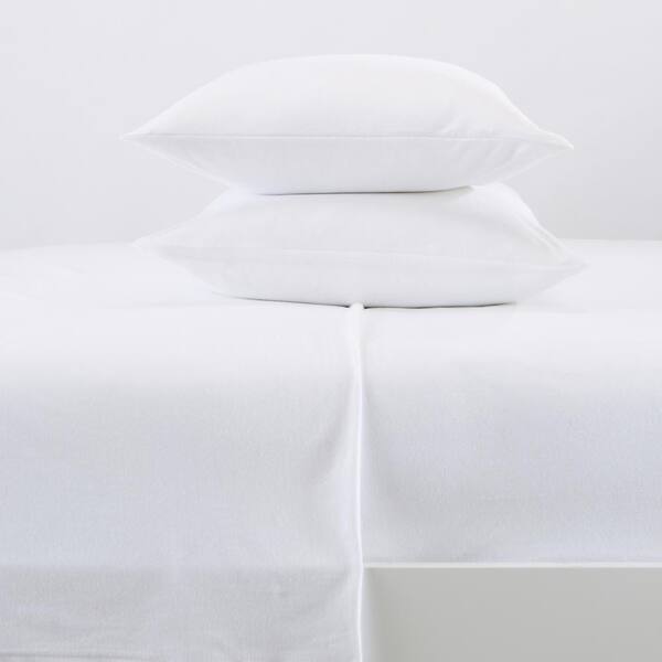 FRESHFOLDS 4-Piece White Solid Tech Knit Jersey Microfiber King Super Soft Sheet Set