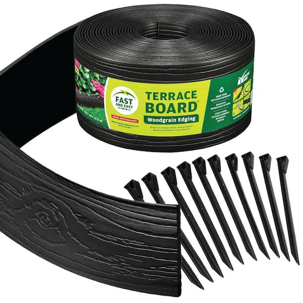 40 ft. x 4 in. Terrace Board Black Landscape Plastic Edging