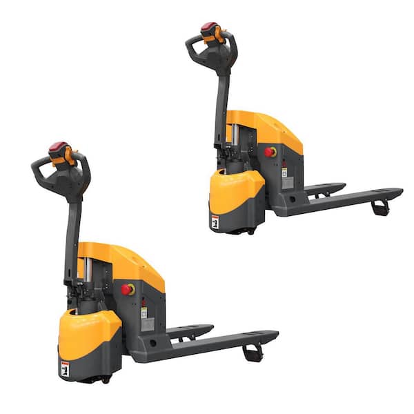 Full Electric Pallet Truck w/ 48 in. x 27 in. Fork 3 in. Lowered (2-Pack) 4400 lbs. 24-Volt/105AH GEL Battery