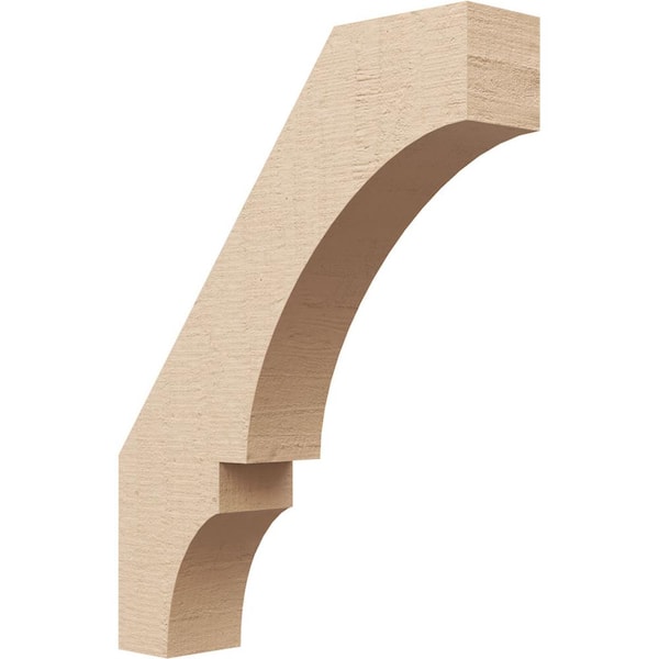 Ekena Millwork 3 in. x 18 in. x 14 in. Balboa Rough Cedar Woodgrain Timberthane Polyurethane Knee Brace, Primed