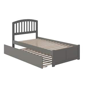 Richmond Grey Twin Platform Bed with Flat Panel Foot Board and Twin Size Urban Trundle Bed