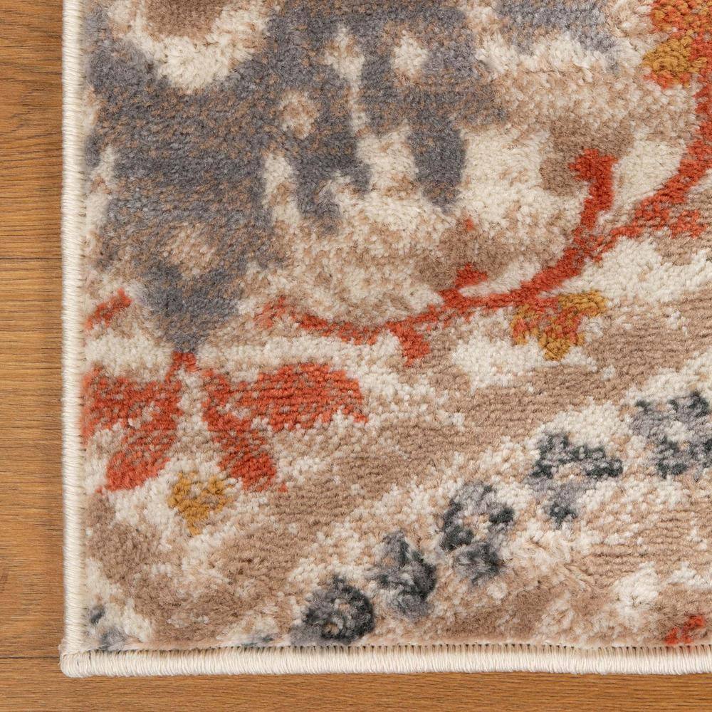 Ginger Floral Synthetic Reversible Area Rug, 7' x 9'