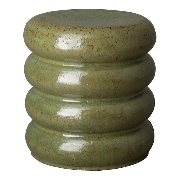 Emissary Torus Moss Green Round Ceramic Garden Stool CV12130MO - The ...