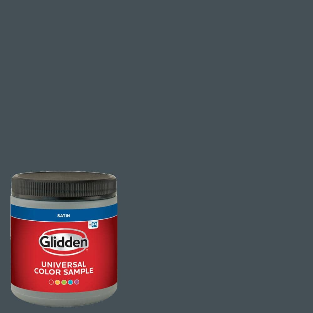 Glidden 8 oz. PPG1035-7 Obsidian Satin Interior Paint Sample PPG1035-7P ...