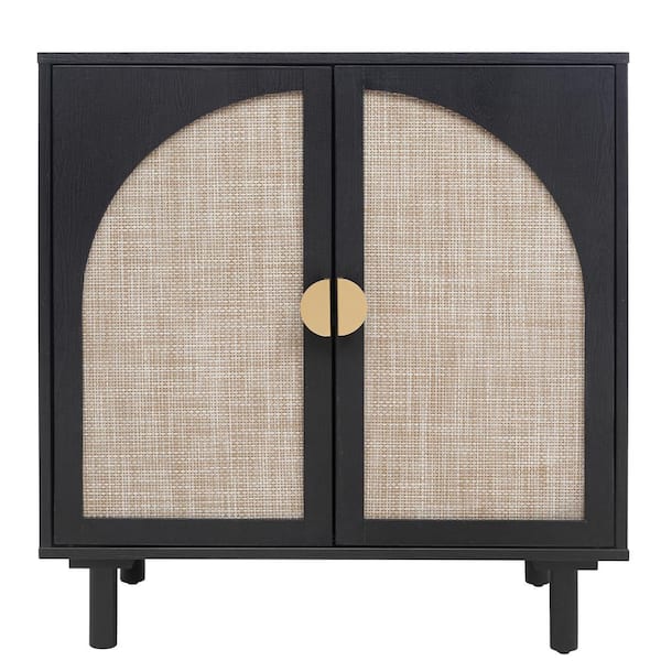 Tileon 2 Door Cabinet, Suitable for Kitchen and Living Room in Black