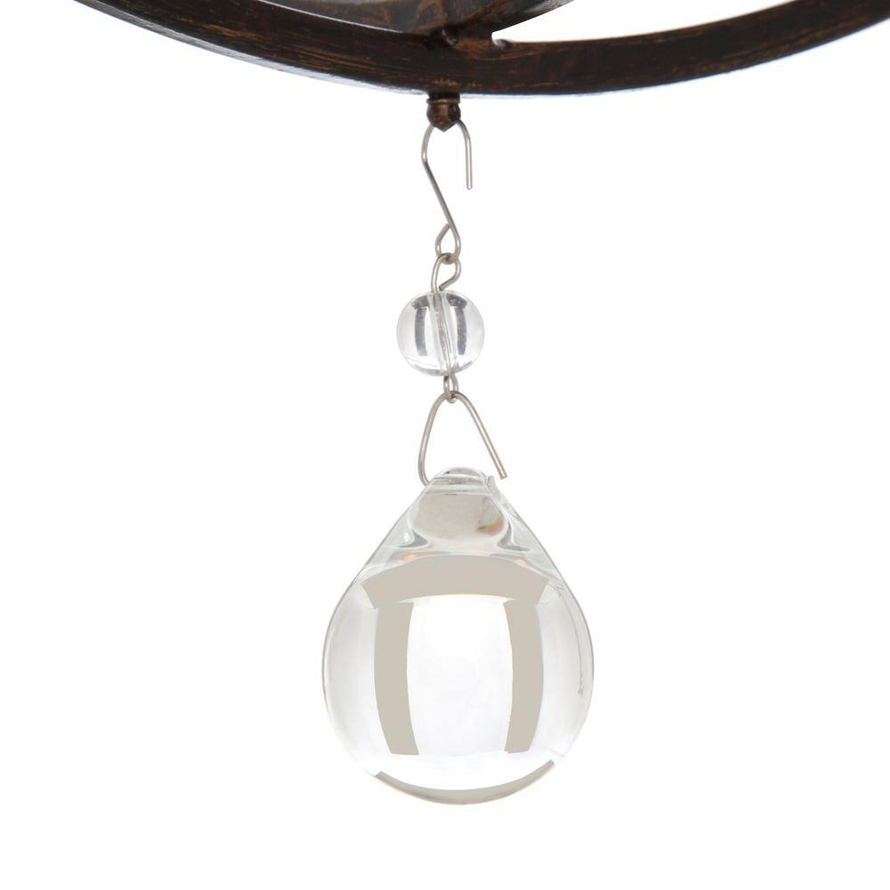 English Bronze Mini Chandelier with Clear Glass Beads