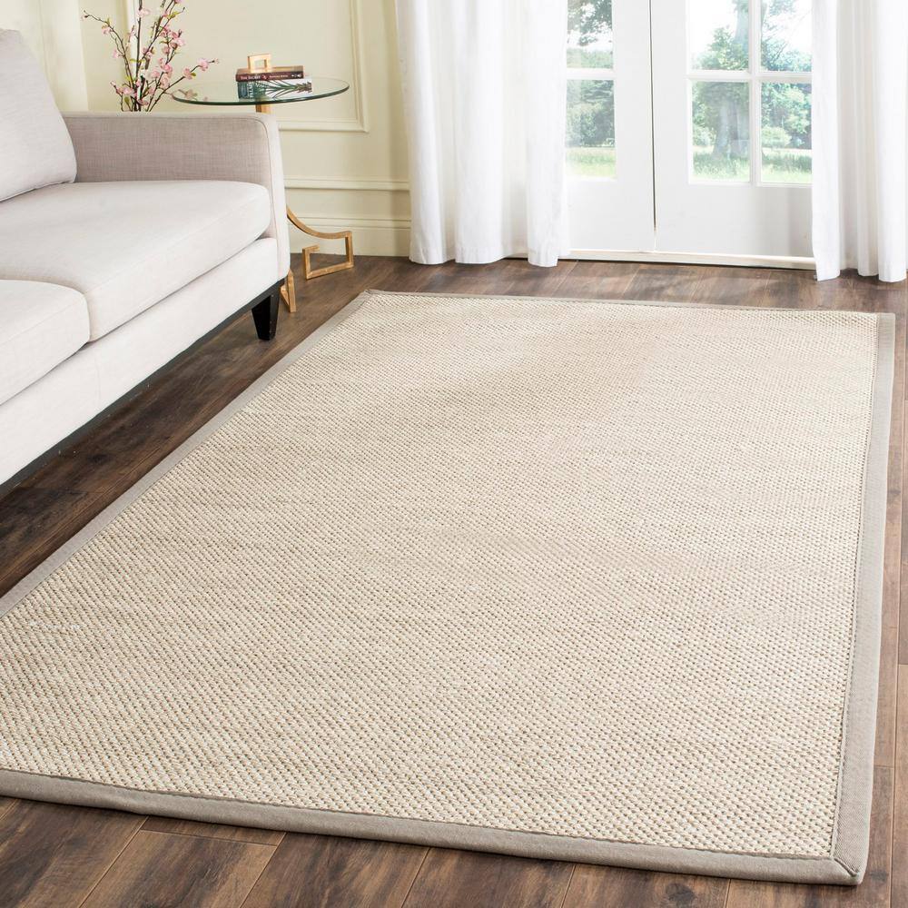 Handwoven Coastal Charm Gray Seagrass 6' x 9' Area Rug