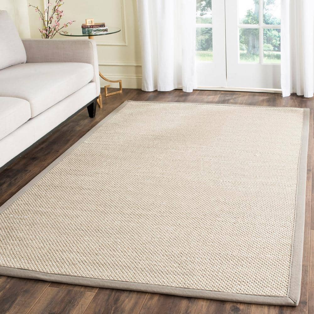 Hand-Knotted Marble/Khaki Viscose Rectangular Area Rug, 8' x 10'