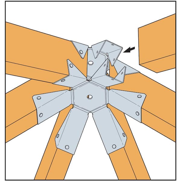 GT ZMAX Galvanized 16-Gauge Gazebo Tie for 6-2x Rafter, Center