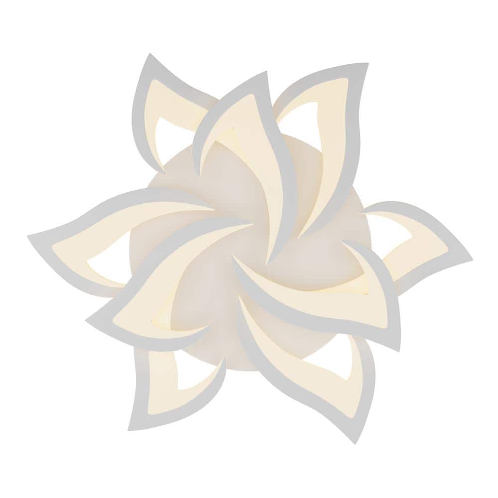 Modern 30.11 in. Flower Shape LED Flush Mount Acrylic Leaf Petals Ceiling L