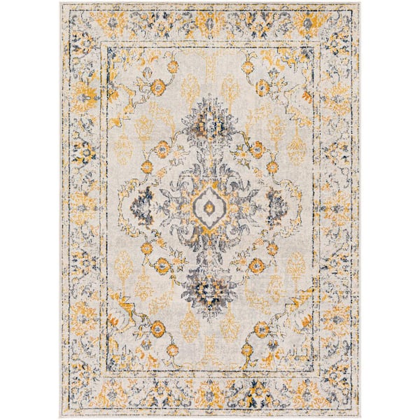 Alize Beige 9 ft. x 12 ft. 3 in. Medallion Area Rug