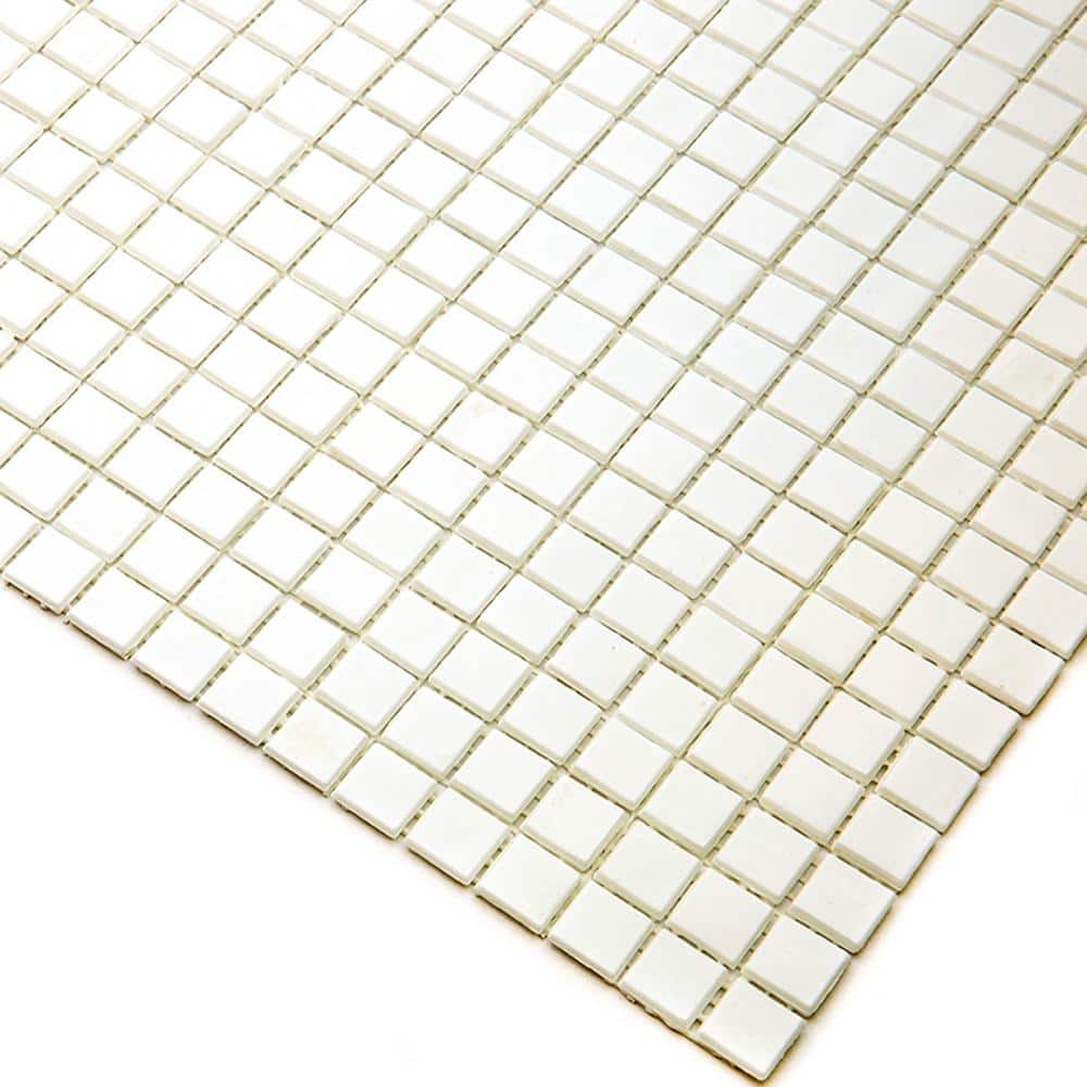 Baby Powder White Iridescent Glass Mosaic Wall and Floor Tile