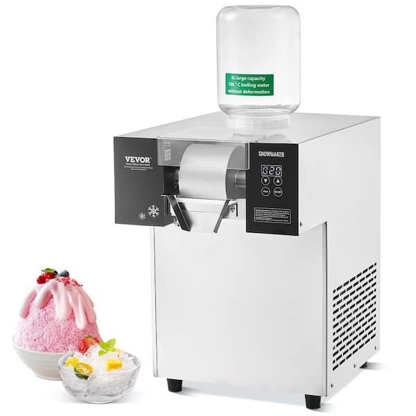 6348 oz. /24 H Commercial Snowflake Ice Machine Silver Snow Cone Machine Ice Shaver Machine with Touchpad Controls