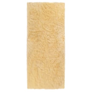 Sheepskin Faux Furry Pale Yellow Cozy Rugs 2 ft. x 5 ft. Area Rug Runner Rug