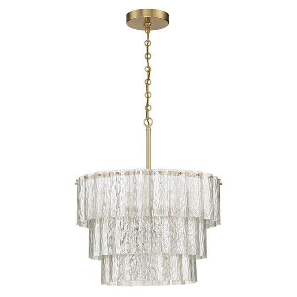 Museo 12-Light Satin Brass Finish with Mercury Glass Transitional Chandelier for Kitchen/Dining/Foyer, No Bulbs Included
