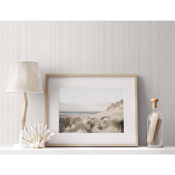 56 sq. ft. Snowbound Stripe Unpasted Paper Wallpaper Roll