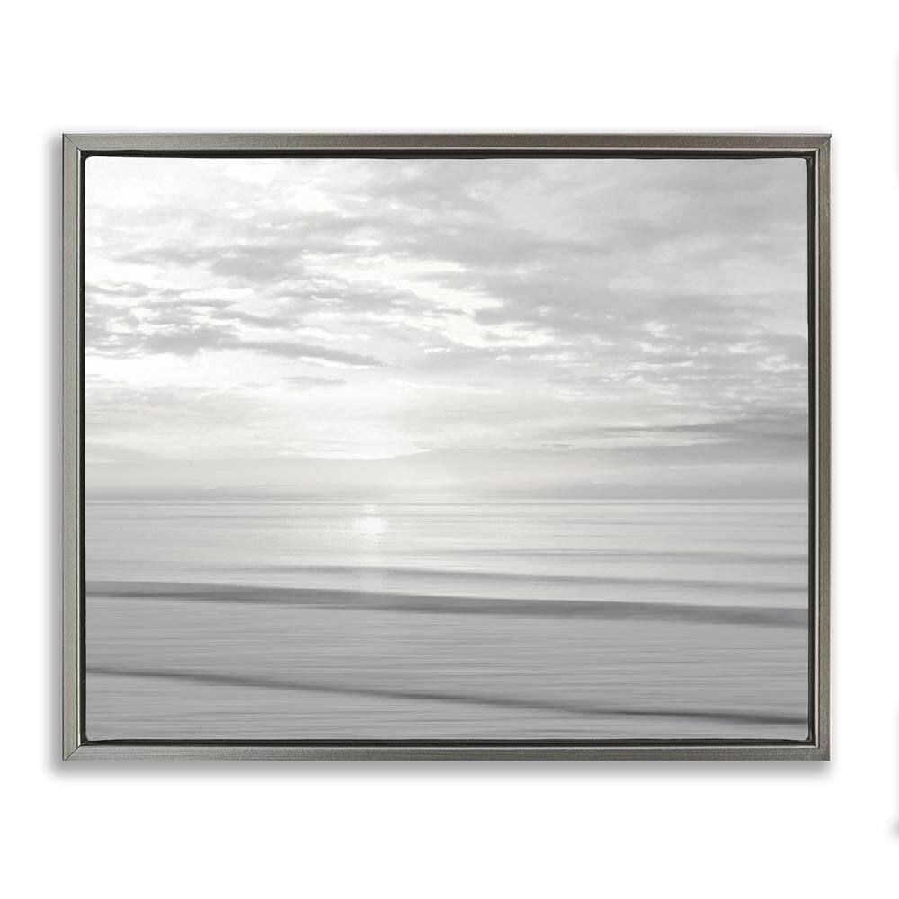 Soft Serene Beach Reflection by Maggie Olsen Gray Floater Frame Nature Graphic Art Print 17 in. x 21 in. price history on PriceWatchPro