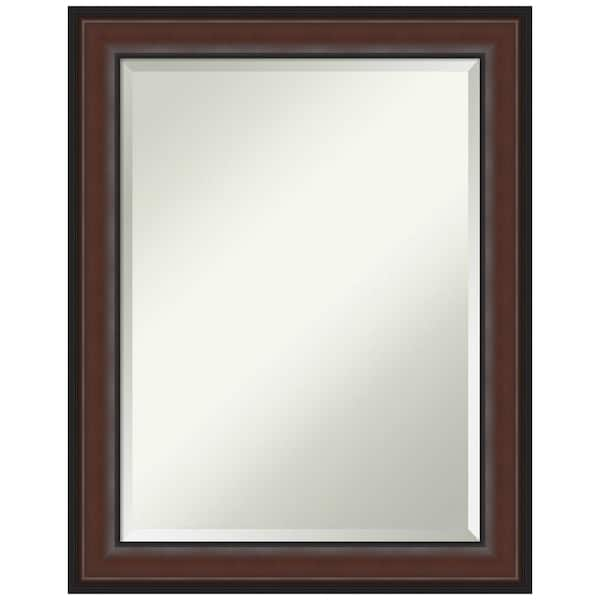 Amanti Art Harvard Walnut 22.5 in. H x 28.5 in. W Framed Wall Mirror