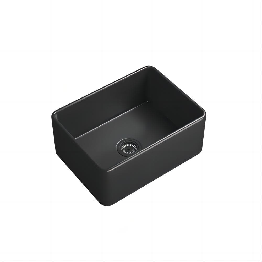 Modland Teresa 24 in. Undermount Single Bowl Matte Black Ceramic