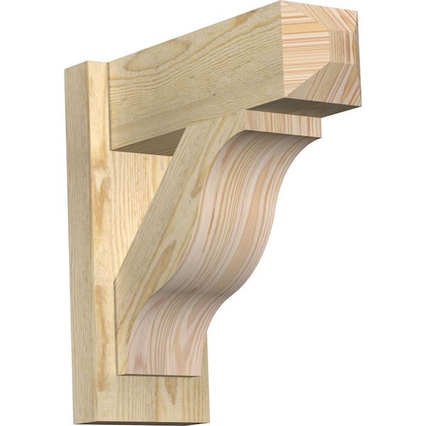 Ekena Millwork 6 in. x 16 in. x 16 in. Douglas Fir Fuston Craftsman Rough Sawn Outlooker