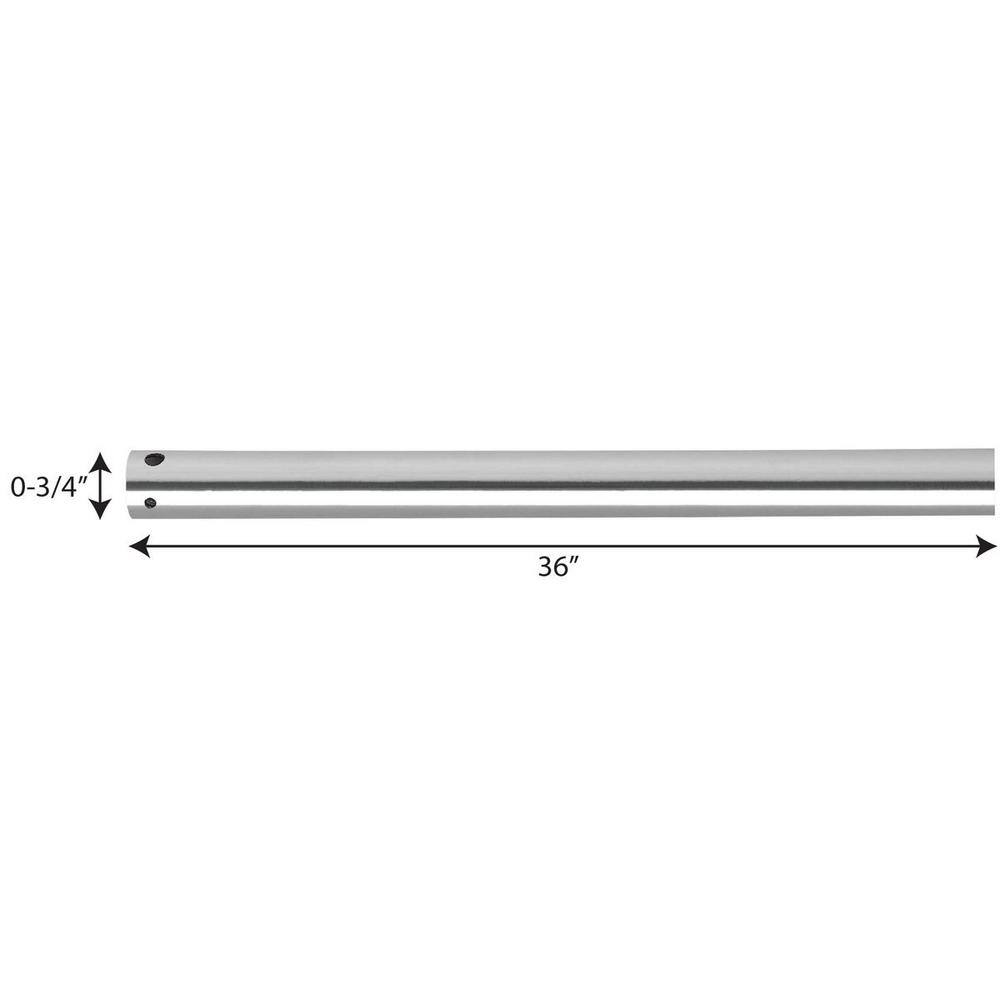 Polished Chrome 36-Inch Steel Ceiling Fan Downrod