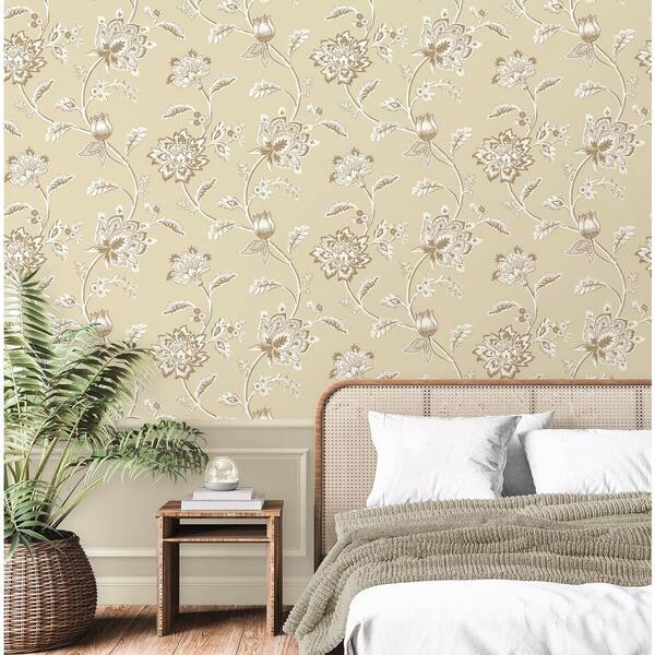 Juliette Yellow Jacobean Non-Pasted Wallpaper, 57.5 sq. ft.