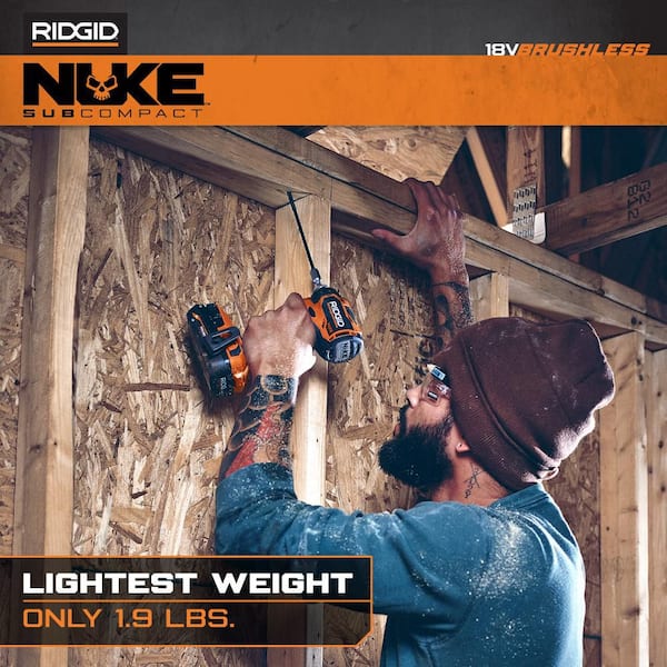 RIDGID 18V NUKE SubCompact Brushless Cordless 1/4 in. Hex Impact