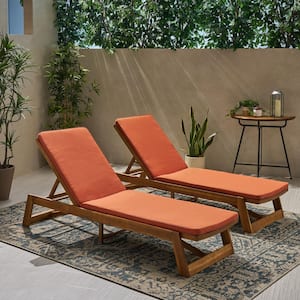Nadine 23.75 in. x 13 in. 2-Piece Outdoor Chaise Lounge Cushion in Rust Orange