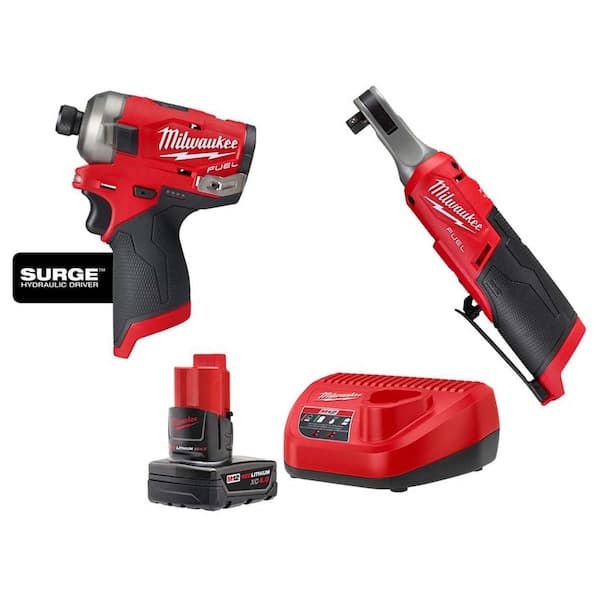 Milwaukee M12 FUEL SURGE 12V Lithium-Ion Brushless Cordless 1/4 in ...