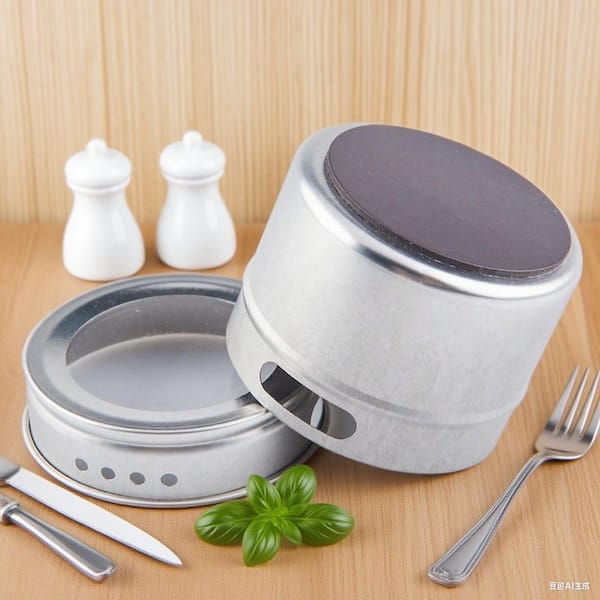 20-Piece Silver Magnetic Spice Tins Storage Spice Containers on Refrigerator with 240 Spice Label Set