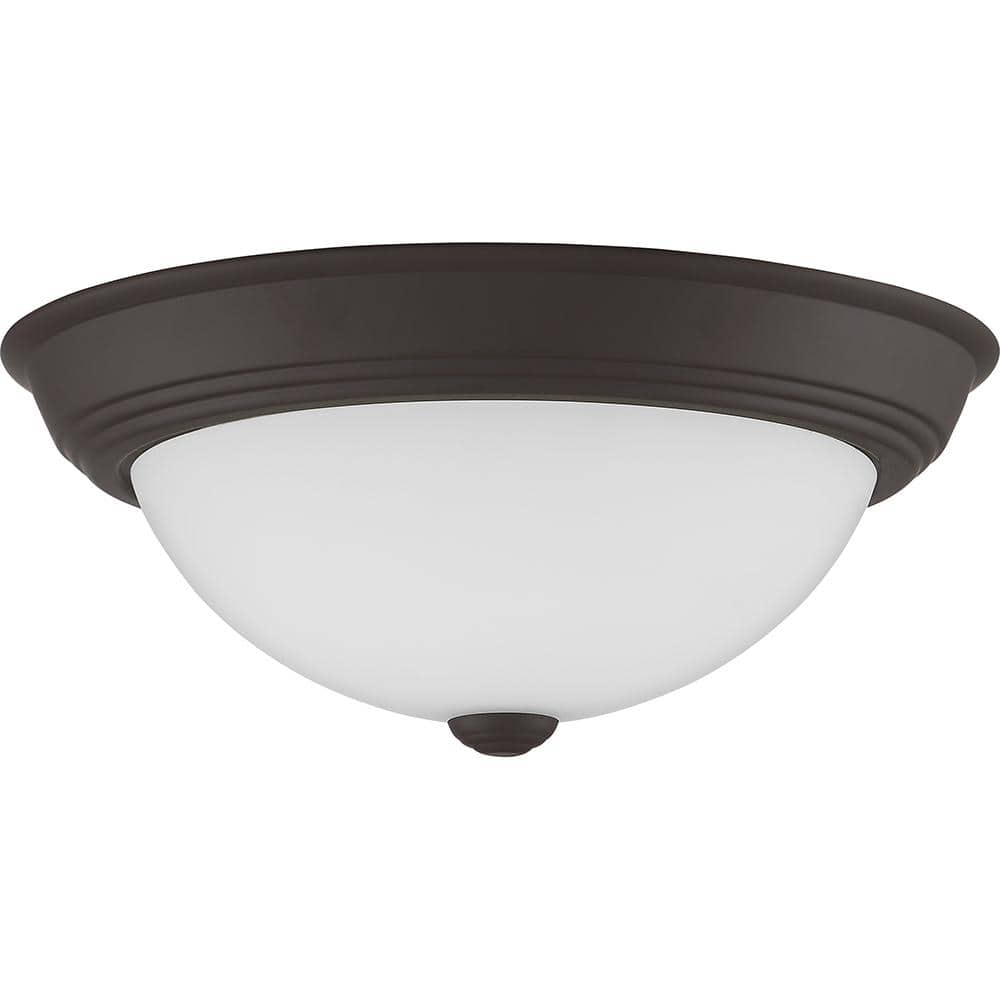 Erwin 13'' Bronze and Glass Flush Mount Ceiling Light